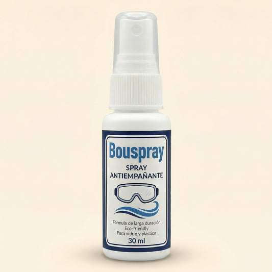 Spray Anti-Empañante Bouspray 30ml | Visión Clara para Moto, Buceo, Ski y Antiparras